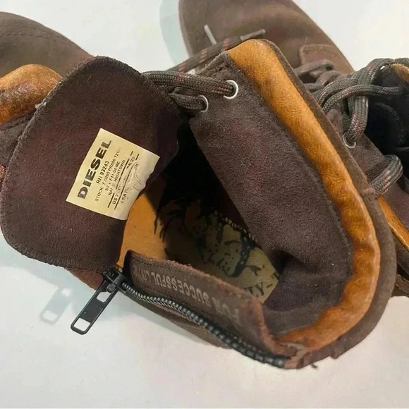 Diesel only the Brave Side Zipped Brown Ancle Boots Men's US 7 RN93243 Leather - Picture 5 of 8